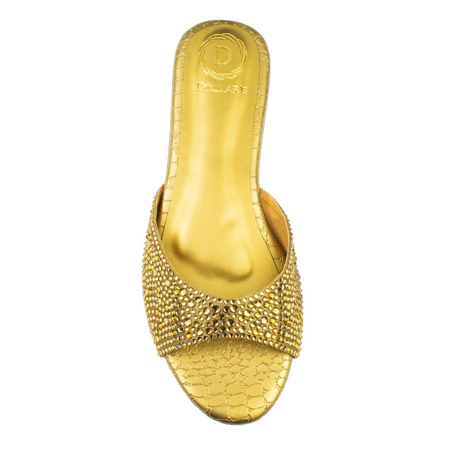 Zahra Contemporary Bronze Flat Slippers