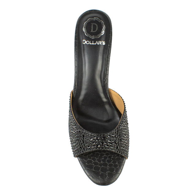 Zahra Modern Black Pencil Heel Sandals