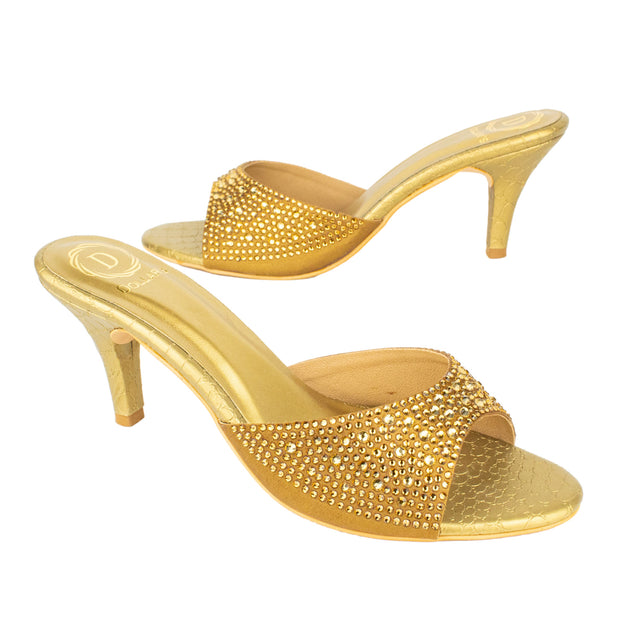Zahra Vibrant Bronze Pencil Heel Sandals