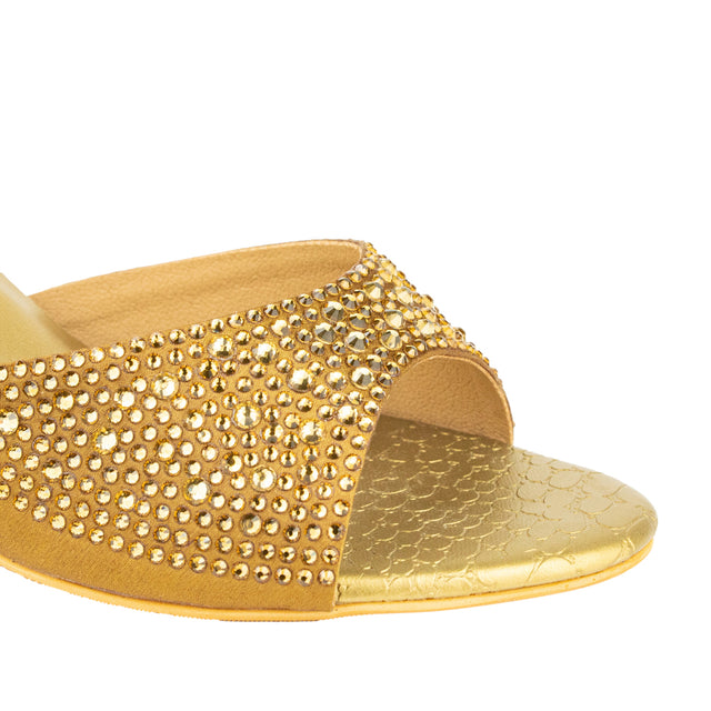 Zahra Vibrant Bronze Pencil Heel Sandals