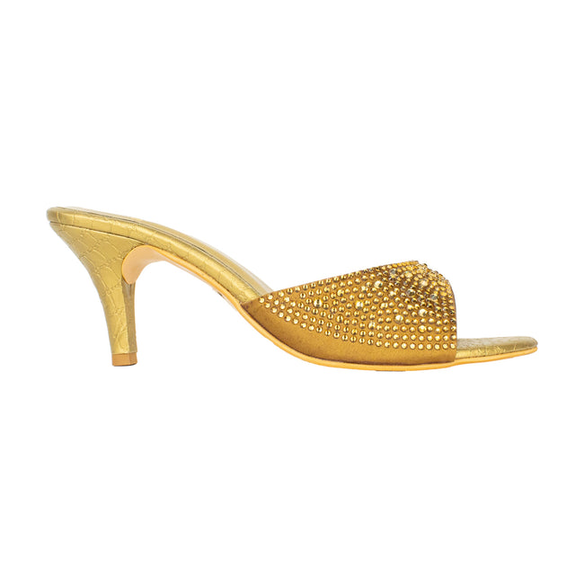 Zahra Vibrant Bronze Pencil Heel Sandals