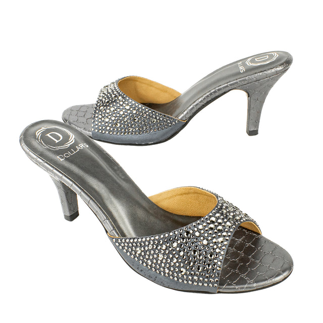 Zahra Vibrant Grey Pencil Heel Sandals