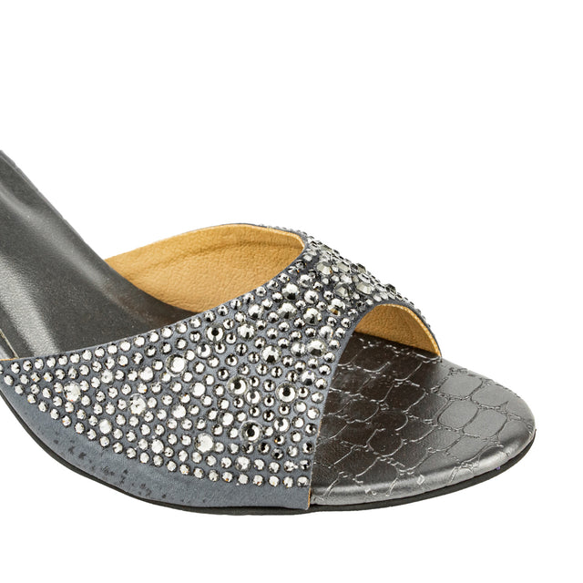 Zahra Vibrant Grey Pencil Heel Sandals
