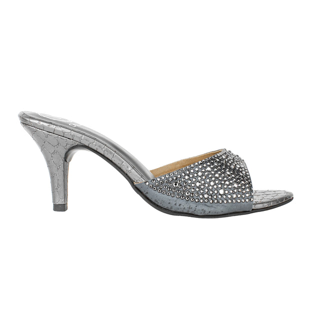 Zahra Vibrant Grey Pencil Heel Sandals