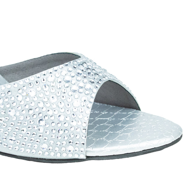 Zahra Striking Silver Pencil Heel Sandals