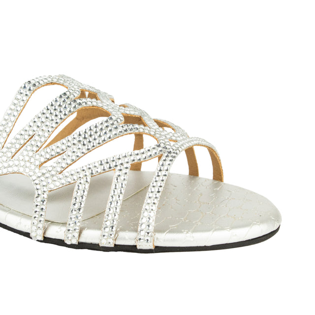 Statement Silver Flat Slippers