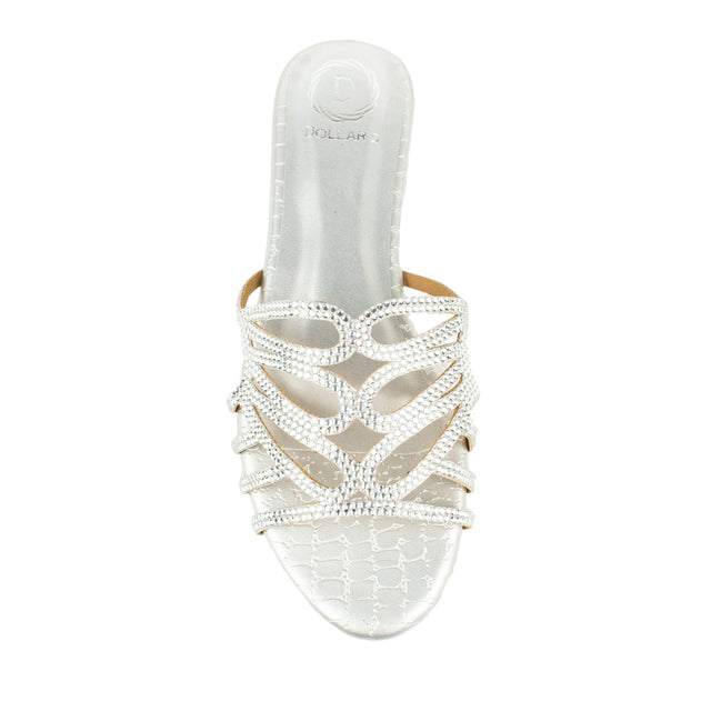 Statement Silver Flat Slippers
