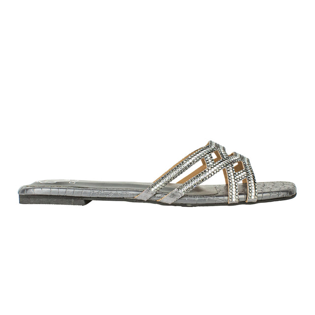 Contemporary Grey Flat Slippers
