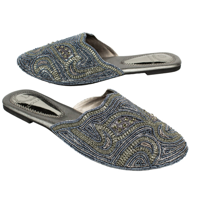 Elevated Grey Flat Slippers