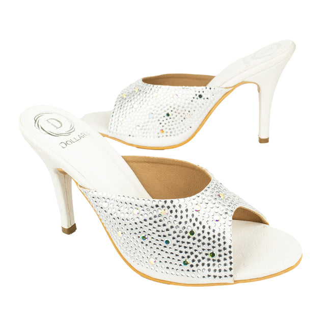 Elegant White High Heel Sandals