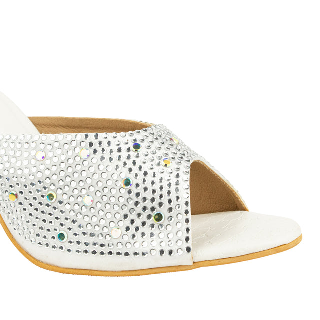 Elegant White High Heel Sandals