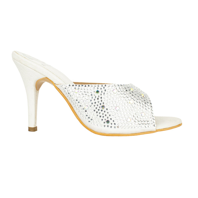 Elegant White High Heel Sandals