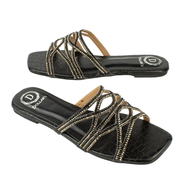 Captivating Black Flat Slippers