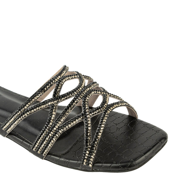 Captivating Black Flat Slippers