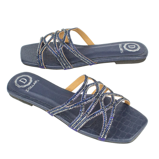 Exclusive Navy Blue Flat Slippers