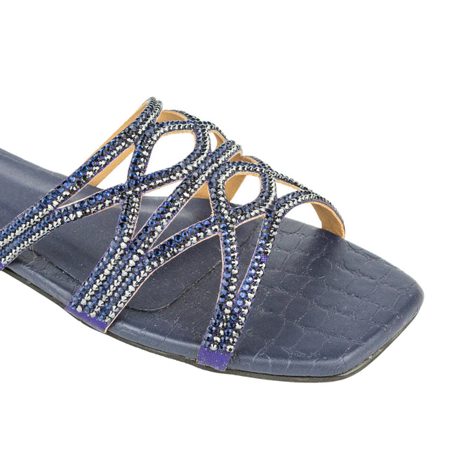 Exclusive Navy Blue Flat Slippers