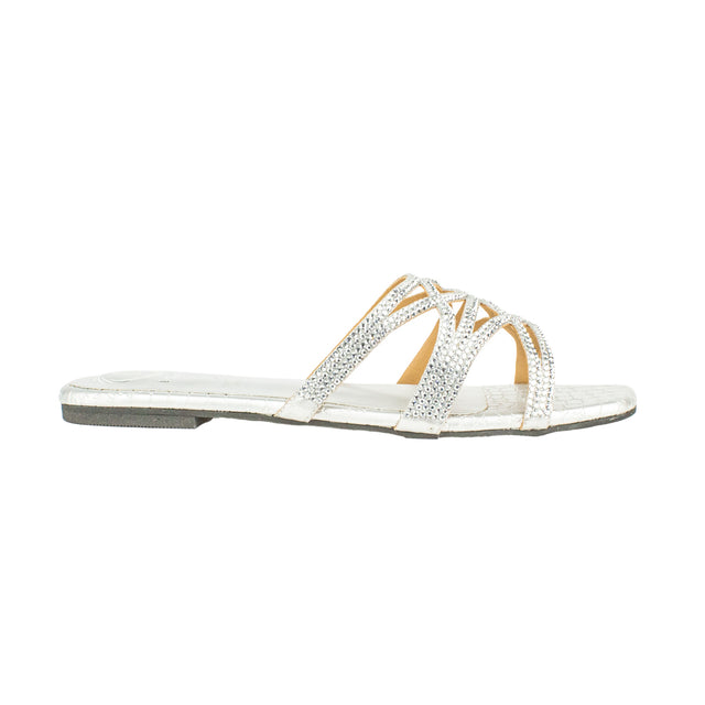 Elegant Silver Flat Slippers