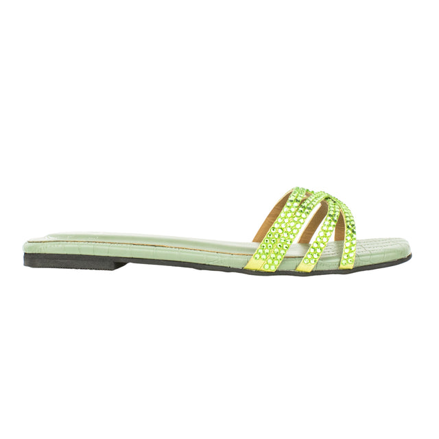 Versatile Olive Green Flat Slippers