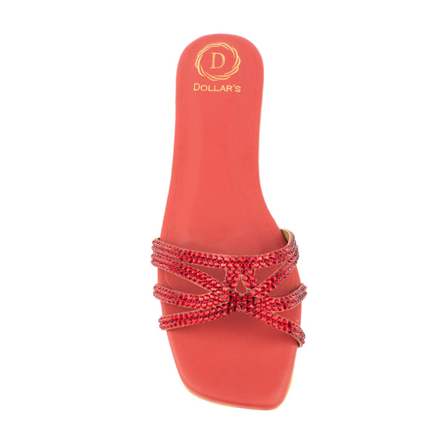 Vibrant Red Flat Slippers
