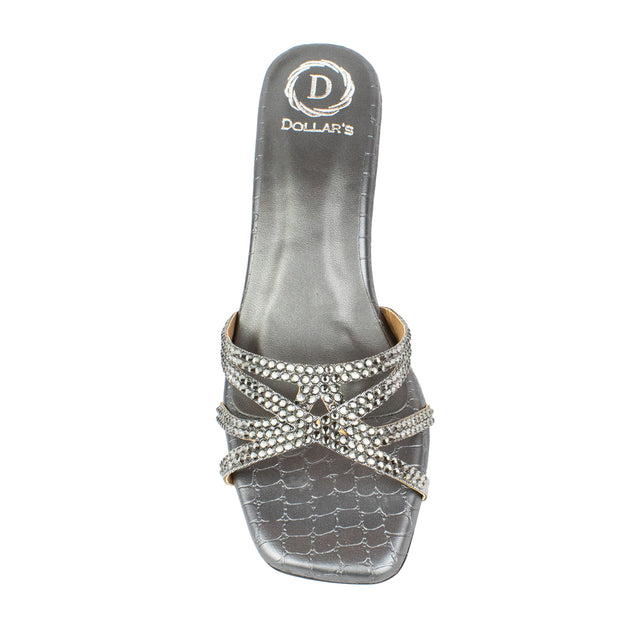 Ahlam Edgy Grey Block Heel Sandals
