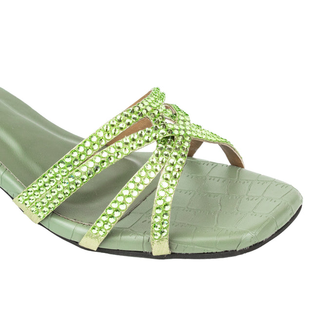 Ahlam Iconic Olive Green Block Heel Sandals