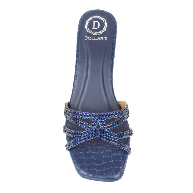 Ahlam Iconic Navy Blue Block Heel Sandals