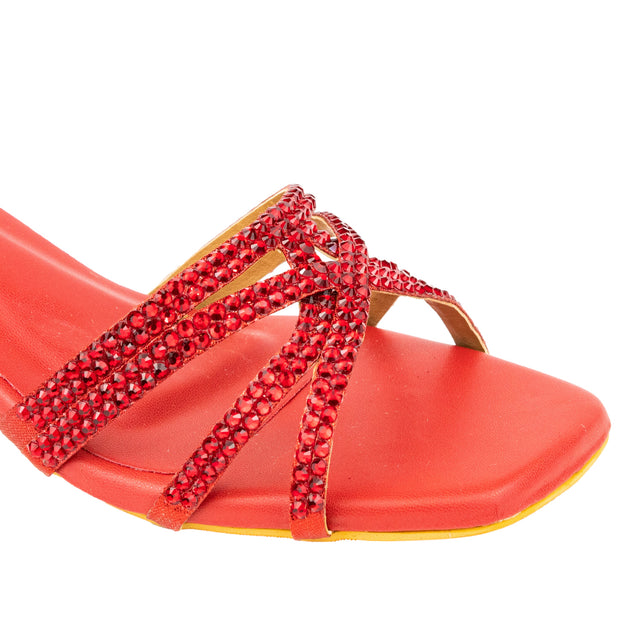 Ahlam Versatile Red Block Heel Sandals