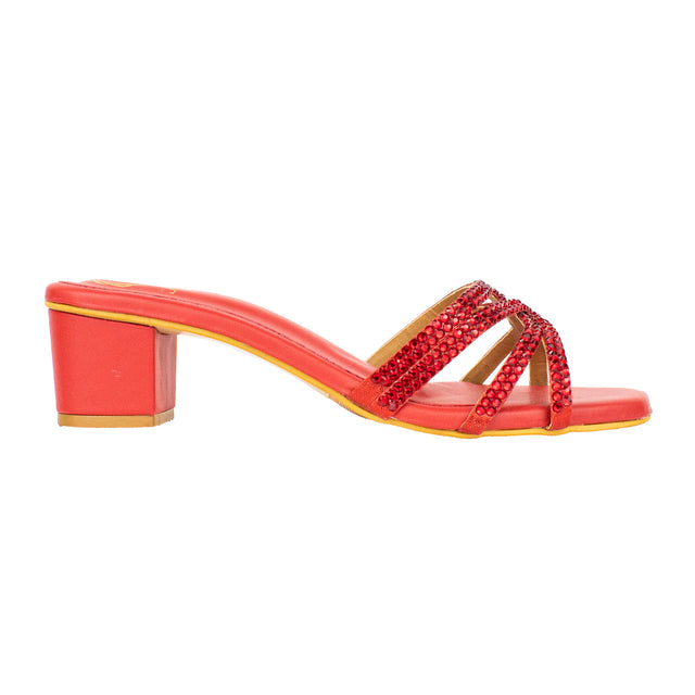 Ahlam Versatile Red Block Heel Sandals