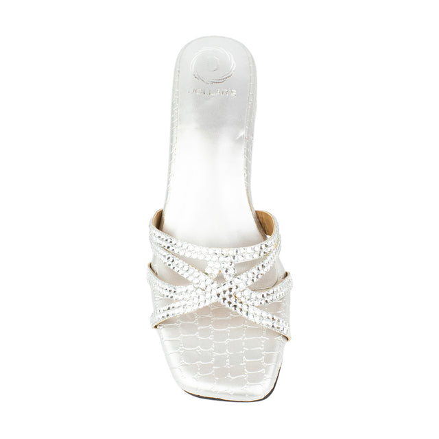 Ahlam Classic Silver Block Heel Sandals