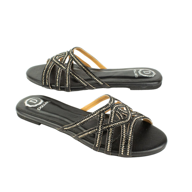 Iconic Black Flat Slippers