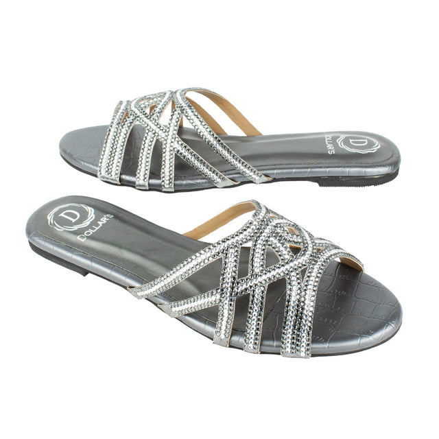 Luxe Grey Flat Slippers