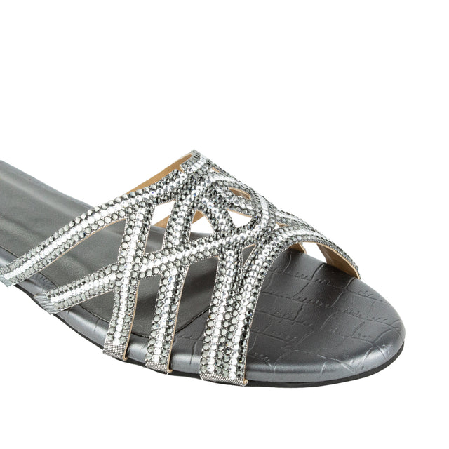 Luxe Grey Flat Slippers