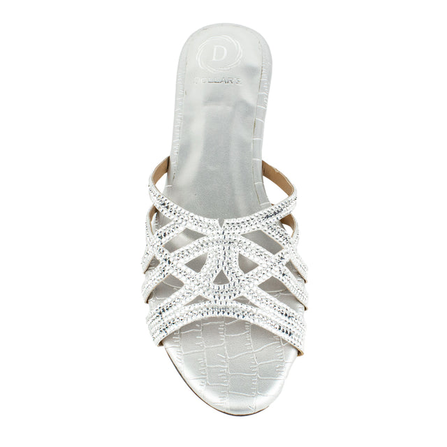 Luxurious Silver Flat Slippers