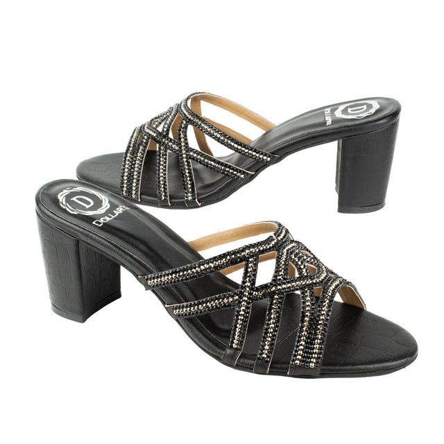 Iconic-fit Black Pencil Heel Sandals