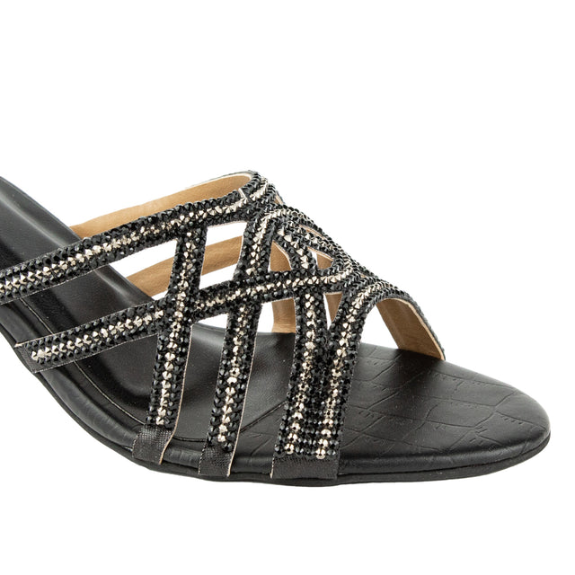 Iconic-fit Black Pencil Heel Sandals