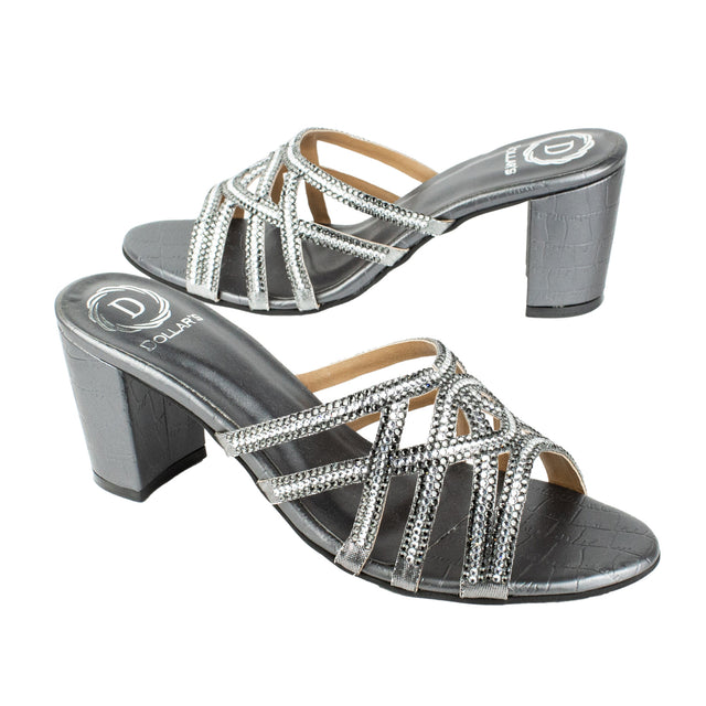 Statement Grey Pencil Heel Sandals