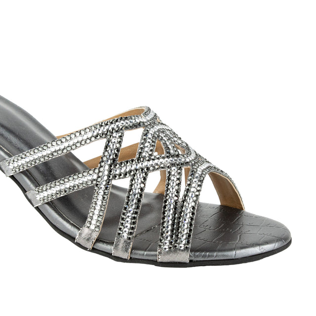 Statement Grey Pencil Heel Sandals