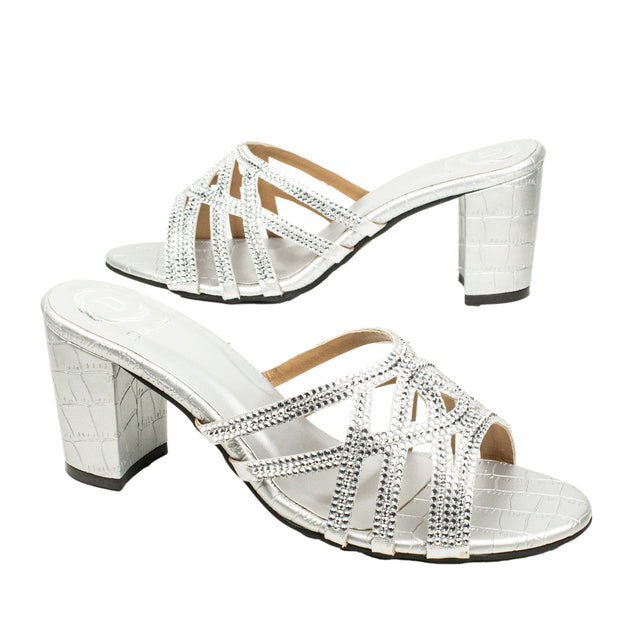 Sophisticated-casual Silver Pencil Heel Sandals