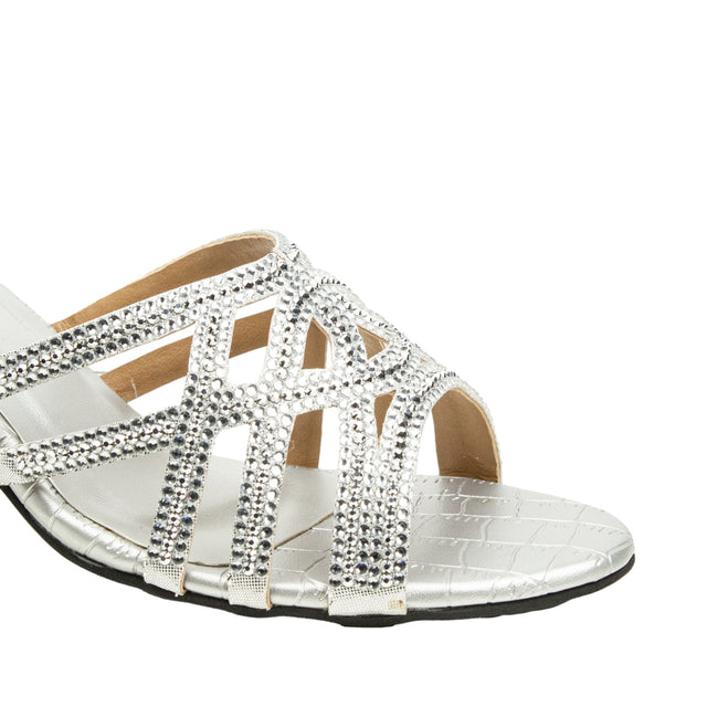 Sophisticated-casual Silver Pencil Heel Sandals
