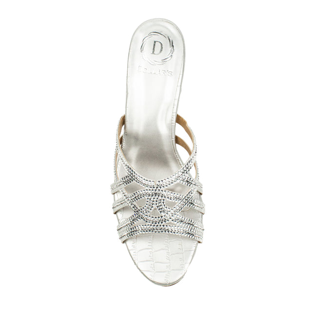 Sophisticated-casual Silver Pencil Heel Sandals