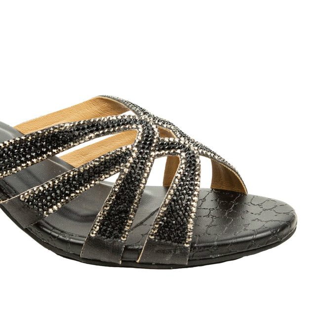Nahla Refined Black Block Heel Sandals