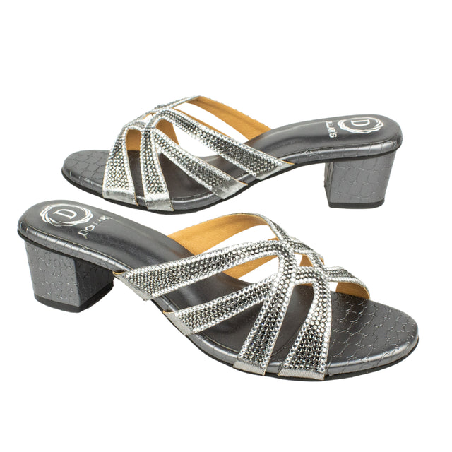 Nahla Iconic-fit Grey Block Heel Sandals