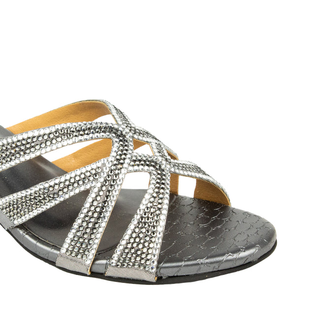 Nahla Iconic-fit Grey Block Heel Sandals