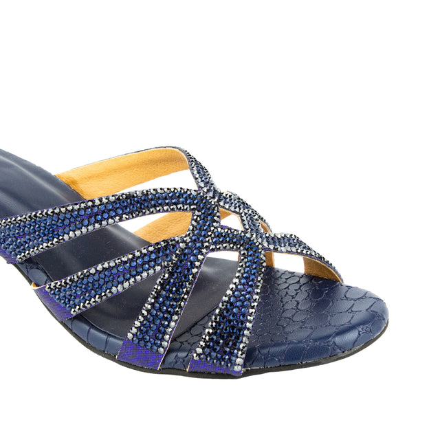 Nahla Versatile Navy Blue Block Heel Sandals