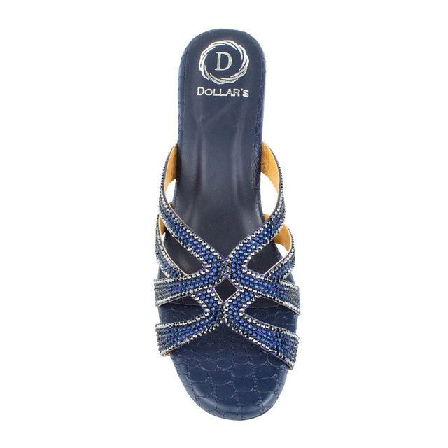Nahla Versatile Navy Blue Block Heel Sandals