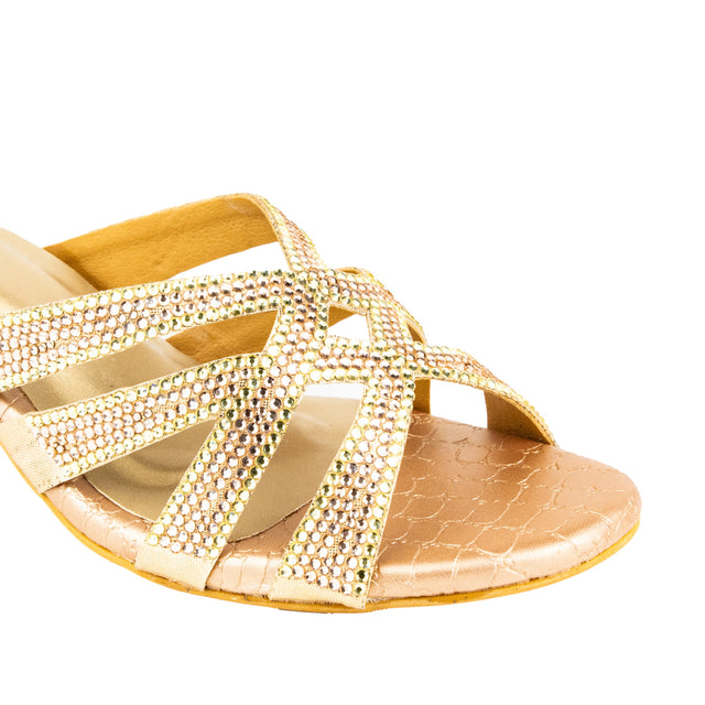 Nahla Glamorous Rose Block Heel Sandals