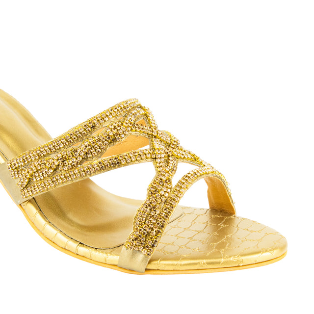 Opulent Bronze Pencil Heel Sandals