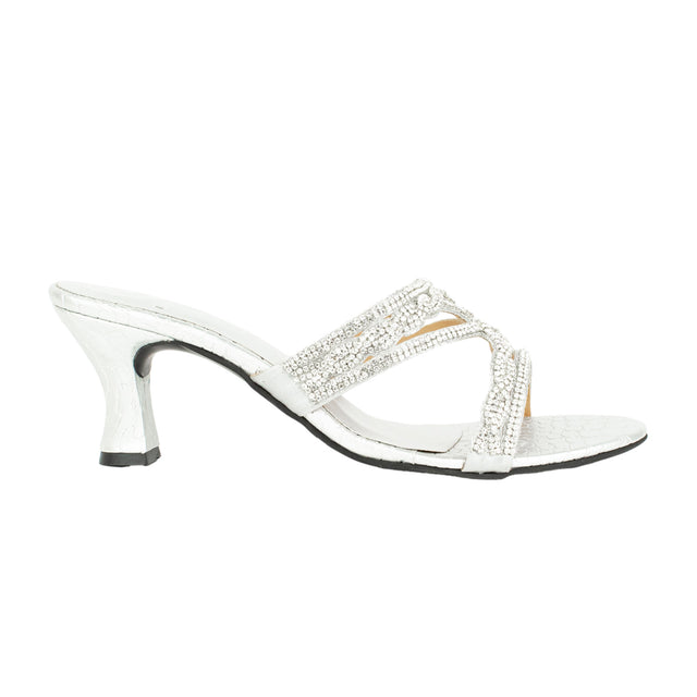 Sleek-modern Silver Pencil Heel Sandals