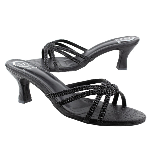 Nawal Timeless Black Pencil Heel Sandals