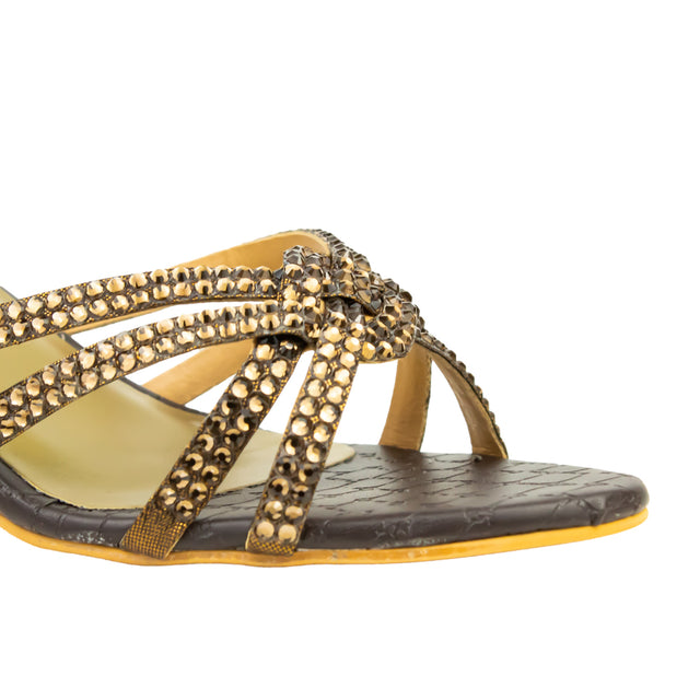 Nawal Weekend-ready Brown Pencil Heel Sandals
